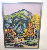 Pauline Harper, signed watercolour, Continental landscape, 74 x 54cm, together with two further