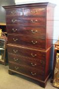 18th century mahogany chest on chest, the whole fitted with eight drawers on bracket feet, 113cm