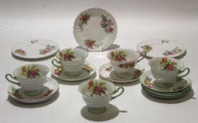 Group of Shelley tea wares comprising 5 cups and saucers and further saucers and 3 side plates (qty)