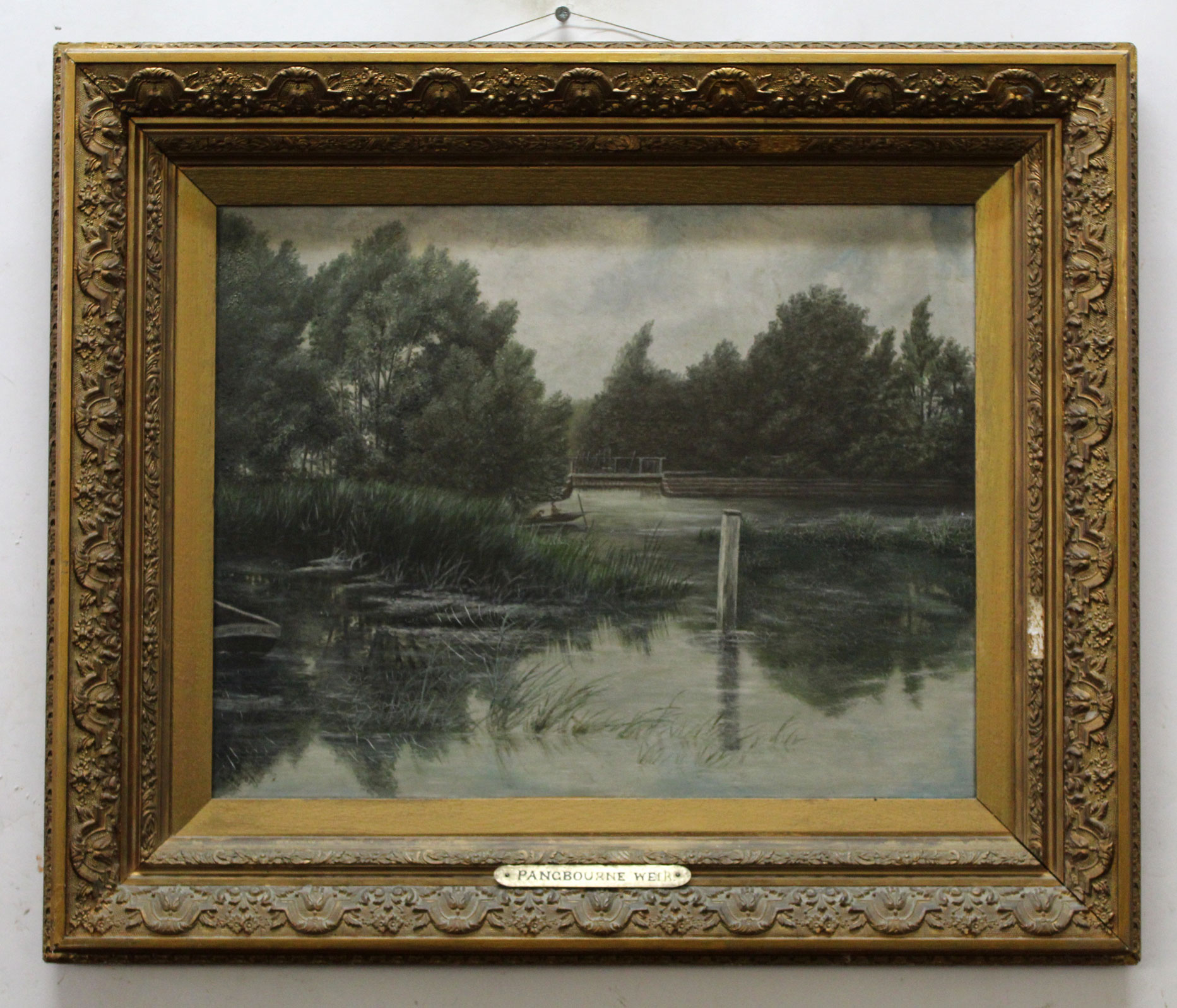 Foot, signed and dated 1901, oil on canvas, "Pangbourne Weir", 35 x 45cm