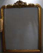 Large Victorian gilt gesso ornate mirror frame, 138 x 111cm