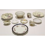 Group of porcelain wares including a Limoges dish and stand with a floral design, a further