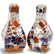 Pair of 19th century Mason's Ironstone vases with Imari style design, 30cm high