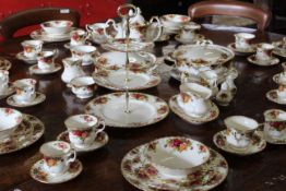 Extensive Royal Albert "Old Country Roses" tea and dinner service predominantly for six/eight,