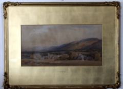 Philip Sheppard, signed and dated 1858, watercolour, "Kirby Lonsdale", 28 x 54cm