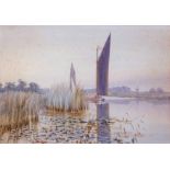 Stephen John Batchelder (1849-1932), “The Evening Hour Nr Barton Broad” watercolour