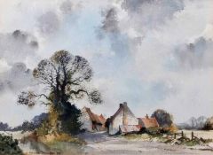 Adrian Taunton, EAGMA, (born 1939), "A North Norfolk lane", watercolour, signed and dated 89 lower