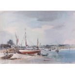 AR Arthur Edward Davies, RBA, RCA (1893-1988), The Deben at Waldingfield, pencil and watercolour,