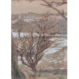 AR Frank William Leslie Davenport, ARCA (1905-1973), Norfolk Winter Landscape, pen, ink and