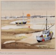 AR Hugh Brandon-Cox (1917-2003), "Peace at sunset", pen, ink and watercolour, signed lower right,