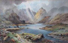 AR Charles Hannaford Junior, RBA (1887-1972), Scottish landscape, watercolour, signed lower left, 43