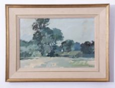 AR John Burman (born 1936), "Norfolk landscape", oil on board, signed lower right, 35 x 53cm
