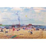 AR Geoffrey Chatten (contemporary), Gorleston Beach, oil on board, signed lower right, 69 x 99cm