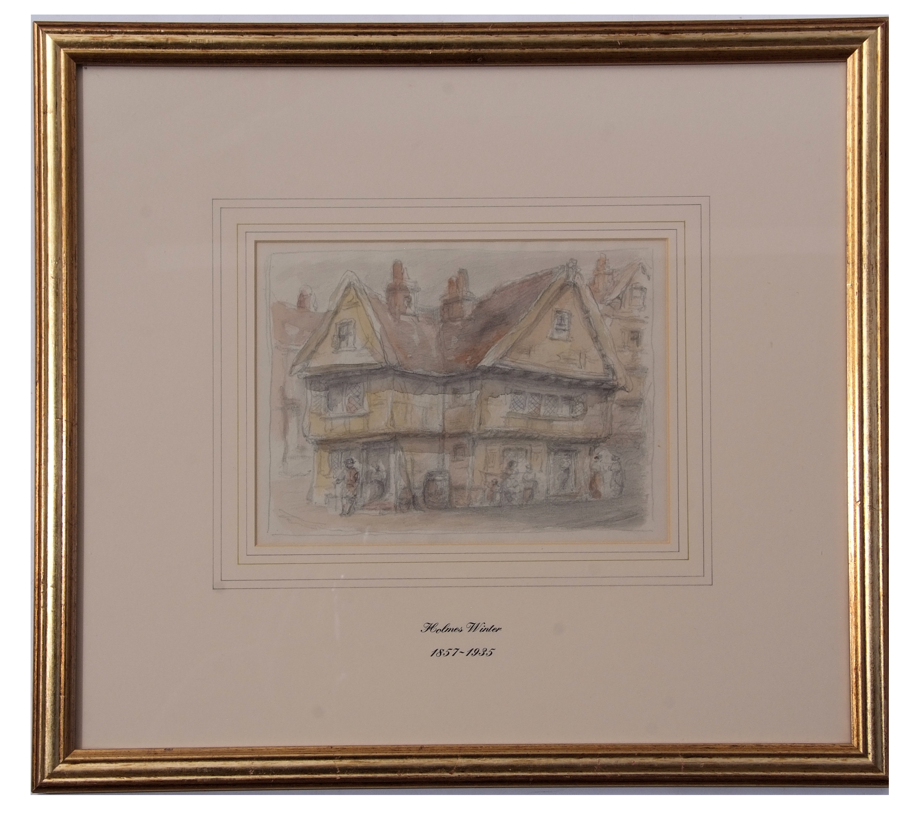 Holmes Edwin Cornelius Winter (1851-1935), Old Norwich, pencil and watercolour, 16 x 22cm - Image 2 of 2