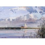 AR David Talks (born 1937), Heigham Sound, watercolour, signed lower left, 24 x 34cm