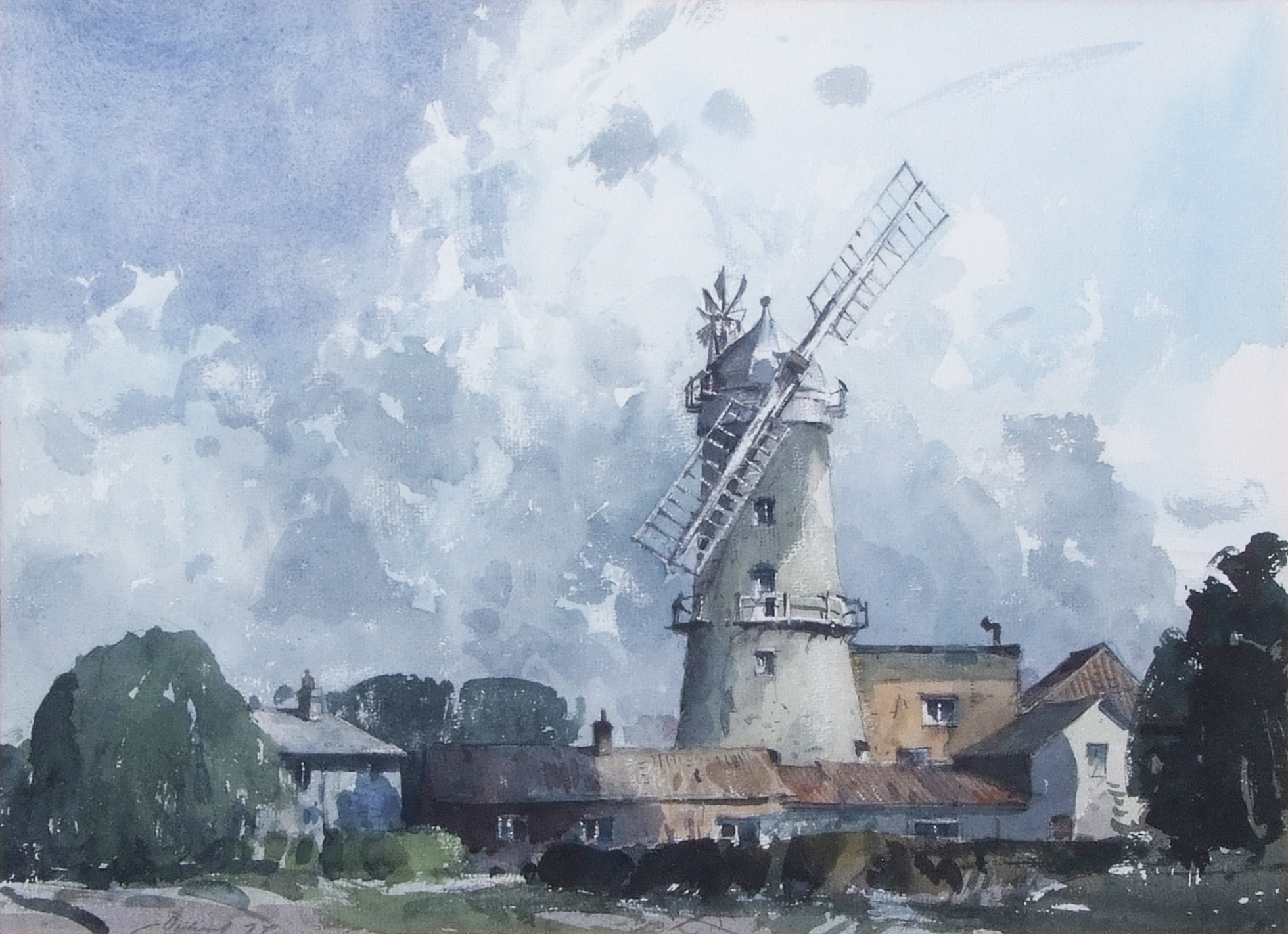 AR Stanley Orchart (1920-2005), "Mill near Denver", watercolour, signed and dated 74 lower left,