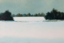 AR John Bond (born 1945), Winter landscape, oil on card, signed lower left, 25 x 38cm