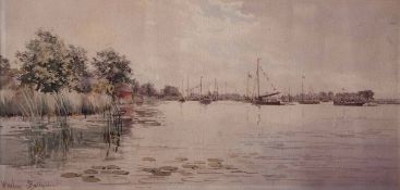 Stephen John Batchelder (1849-1932), "Wroxham", watercolour, signed and inscribed with title lower