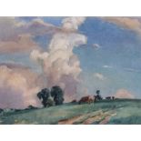 AR Wilfred Stanley Pettitt (1904-1978), Cows grazing, watercolour, signed lower right, 18 x 23cm