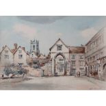 AR Arthur Edward Davies, RBA, RCA (1893-1988), "Erpingham Gate, Norwich", watercolour, signed
