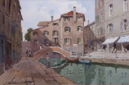 AR James Fletcher-Watson, RI, RBA (1913-2004), "Small canal, Venice", watercolour, signed lower