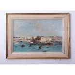 AR John Burman (born 1936), Harbour scene, probably Malta, oil on board, signed lower left, 49 x