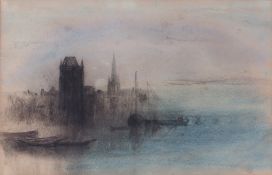 Henry Bright (1810-1873), View of Bristol, pastel, 18 x 28cm, Provenance: E D Levine, Cromer