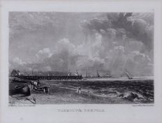 After John Constable, engraved by David Lucas, "Yarmouth, Norfolk", black and white mezzotint, 14