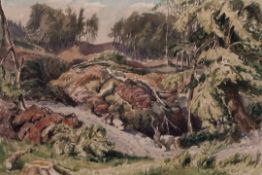 AR Henley Graham Curl (1910-1989), "Forest Clearing Vyrnwy", watercolour, signed and dated 66 lower