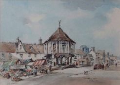 AR Arthur Edward Davies, RBA, RCA (1893-1988), "The Market Cross, Wymondham, Norfolk", pen, ink