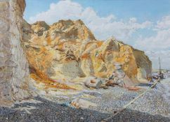 AR Margaret Glass, PS (born 1950), "Cliff study, Weybourne", pastel, initialled and dated 88 lower