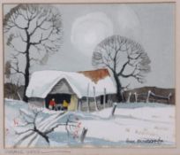 AR Hugh Brandon-Cox (1917-2003), Norfolk Winter, watercolour, signed lower right, 18 x 21cm,