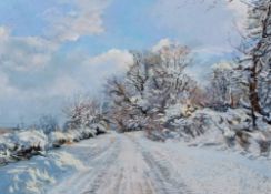 AR Margaret Glass, PS (born 1950), "Our Road, Winter", pastel, monogrammed and dated 87 lower