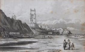 After J M Johnson, "Cromer", two black and white lithographs, printed by C