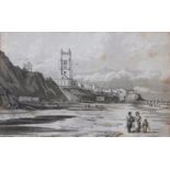 After J M Johnson, "Cromer", two black and white lithographs, printed by C