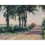 AR Wilfred Stanley Pettitt (1904-1978), Country Lane, watercolour, signed and dated 38 lower right,