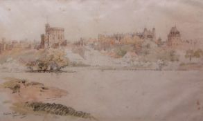 AR Arthur Gerald Ackermann, RI (1876-1960), "Windsor Castle, June 3rd 1913", pencil and watercolour,