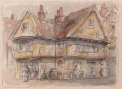 Holmes Edwin Cornelius Winter (1851-1935), Old Norwich, pencil and watercolour, 16 x 22cm