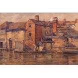 Minna Bolingbroke (1857-1939), "Riverside, King Street, Norwich", watercolour, inscribed verso, 15 x