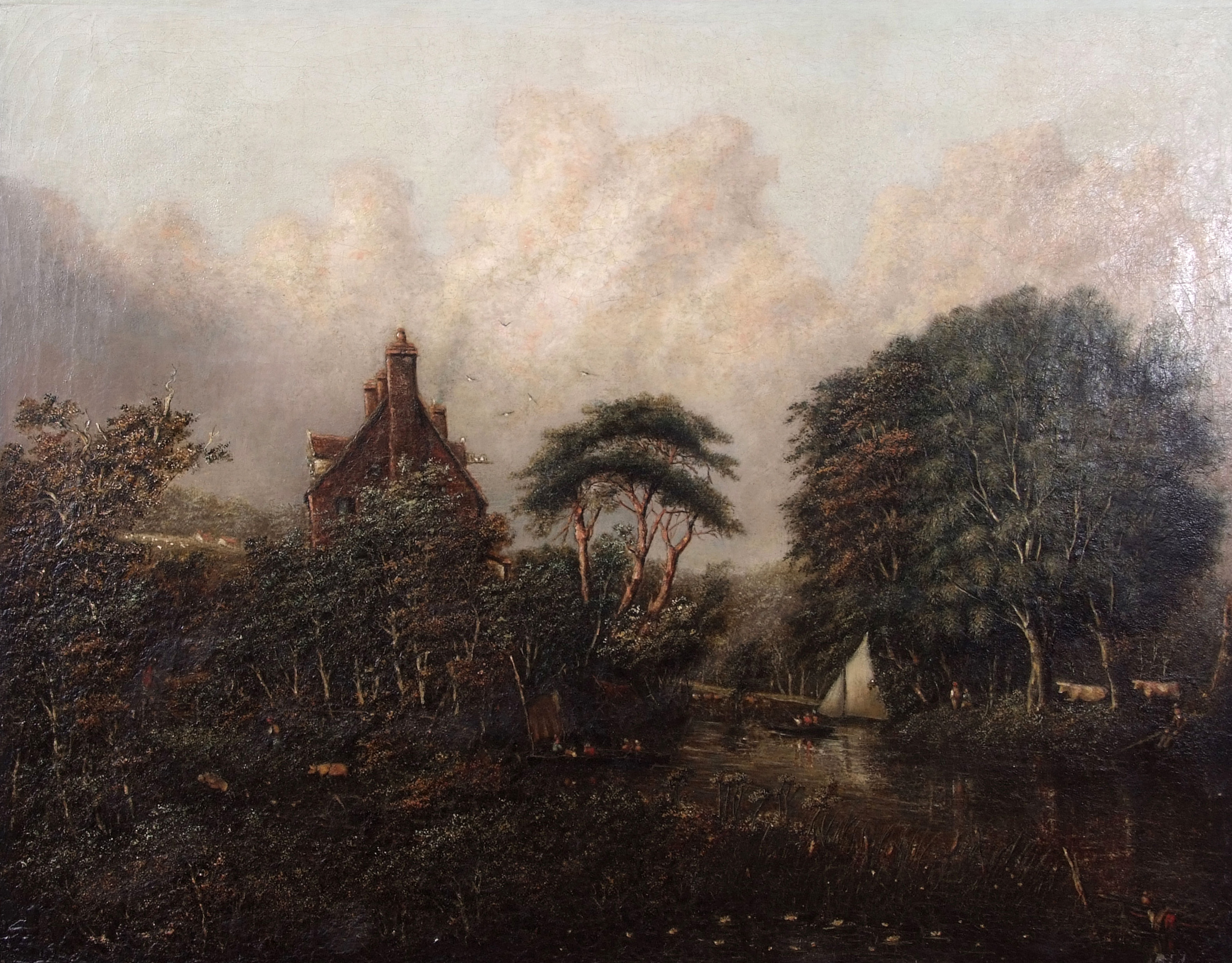 William Philip Barnes Freeman (1813-1897), "Hellesdon House, Norwich" oil on canvas, 60 x 77cm,