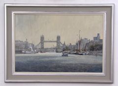 Colin W Burns (born 1944), "Tower Bridge", oil on canvas, signed lower left, 50 x 76cm