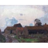 AR Sir John Alfred Arnesby-Brown, RA (1866-1953), Sketch for the farm 1929, oil on panel, initialled