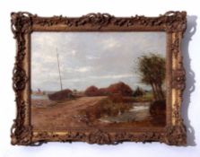 John Seymour Lucas, RA, RI (1849-1923), "Acle Dyke", oil on canvas, 35 x 49cm
