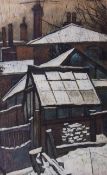 AR Frank William Leslie Davenport, ARCA (1905-1973) "Snow on Roofs", pastel and gouache, 74 x 46cm