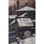 AR Frank William Leslie Davenport, ARCA (1905-1973) "Snow on Roofs", pastel and gouache, 74 x 46cm