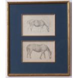 George Thomas Rope (1845-1929), Horse studies, group of four pencil drawings in three frames