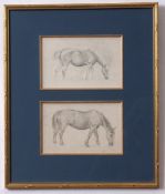 George Thomas Rope (1845-1929), Horse studies, group of four pencil drawings in three frames