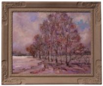 AR Dave Rose (20th/21st century), "Alders in January", oil on panel, signed and dated 06 lower