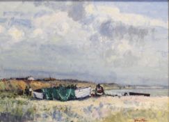 AR Geoffrey Chatten (contemporary) "Kessingland Beach" oil on board, signed lower right 44 x 60cms