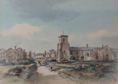 AR Arthur Edward Davies, RBA, RCA (1893-1988), "The Great Hospital, Norwich", pencil and